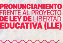 Preocupación por el proyecto de Ley de Libertad Educativa que presentaría el ejecutivo nacional
